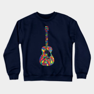 Concert Style Acoustic Guitar Colorful Texture Crewneck Sweatshirt